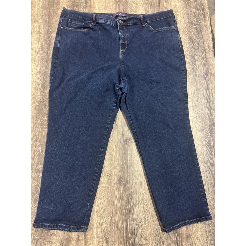 Gloria Vanderbilt Jeans Women's 22W Blue Amanda Straight Denim Stretch Cotton